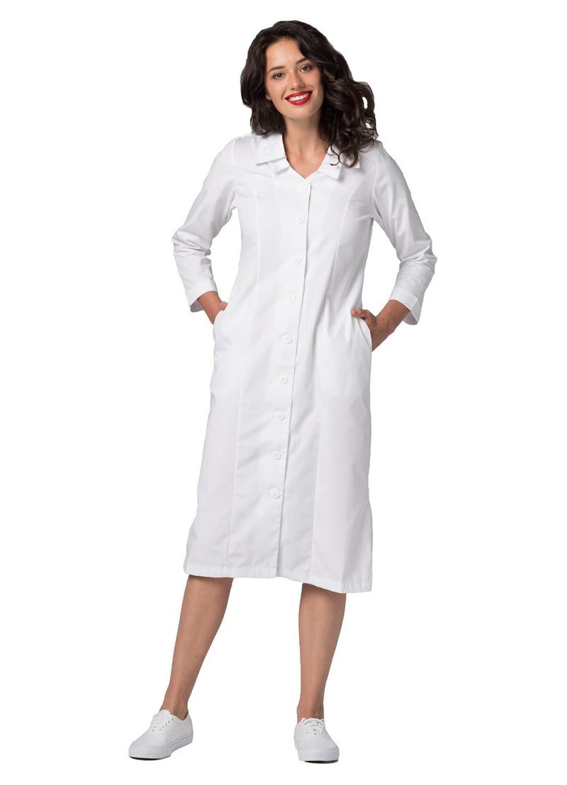 Adar Uniforms, Universal Scrub Dress for Women - Embroided Collar Dress - 2801 - White - 18 - Image 4